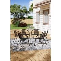 Set of 6 Rattan Stacking Outdoor Garden Chairs