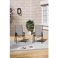 Metallic-Frame Outdoor Foldable Chairs Set of 2