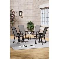 4Pcs Metallic-Frame Outdoor Foldable Chairs