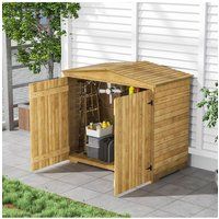 Living and Home Outdoor Wooden Garden Tool Equipment Storage Shed in Brown