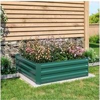 Square Corrugated Galvanized Metal Raised Garden Vegetables Bed