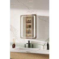 O-Shaped LED Anti-Fog Storage Mirror Cabinet with Sensor Switch and Clock