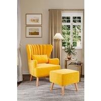 Modern Upholstered Armchair and Footstool