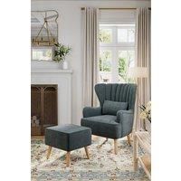 Modern Upholstered Armchair and Footstool