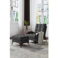 Modern Leisure Arm Chair with Footstool