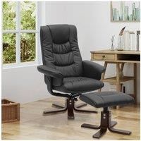 Vegan Leather Swivel Recliner with Ottoman