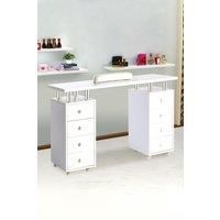 8-drawers Manicure Station Nail Beauty Table on Wheels