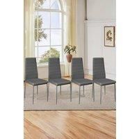 Armless High Back Dining Chairs Set of 4