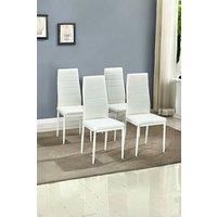 Armless High Back Dining Chairs Set of 4