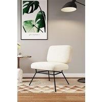 Metal Faux Wool Accent Chair Occasional Chair