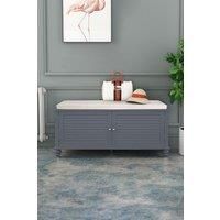 Shoe Cabinet Storage Bench with Linen Cushion