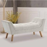 Soft Chenille Upholstered Bench Beige