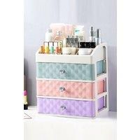 Multicolor Cosmetic Organizer Top Lipstick Organizer Dustproof Miscellaneous Storage Box with 3 Drawers