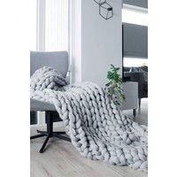 100*120cm Chunky Knit Throw Blanket Handwoven Home Decor