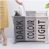 Simple Compartment Foldable Dirty Clothes Basket Home Laundry Storage Basket