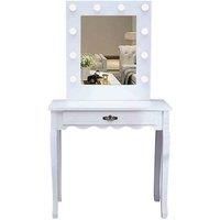 LivingandHome Living and Home Vanity Dressing Table With Led Lights Mirror-white 80X145Cm