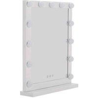 Livingandhome Hollywood Style Lighted Rectangular Makeup Mirror With Base,40X52Cm