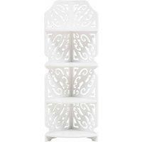 Livingandhome 4-tier White Corner Plant Display Stand 30X22Cm