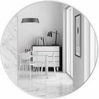 Livingandhome Nordic Wall Hanging Bathroom Mirror 40Cm 40X5.5Cm - White