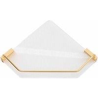 Livingandhome Acrylic Bathroom Golden Corner Shelf 31X5Cm