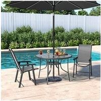 2 Person Patio Garden Dining Set With Umbrella