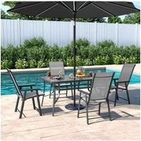 Demi 4 Person Patio Garden Dining Set With Umbrella