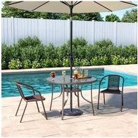 2 Person Patio Garden Dining Set With Umbrella