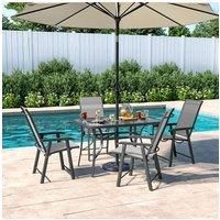 4 Person Patio Garden Dining Set With Umbrella