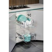2 Pcs Metal Sliding Kitchen Cabinet Pull Out Wire Basket Organizer
