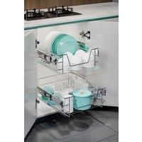 2 Pcs Metal Sliding Kitchen Cabinet Pull Out Wire Basket Organizer