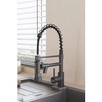 Stainless Steel Kitchen Faucet with Pull Down Spring Spout and Pot Filler