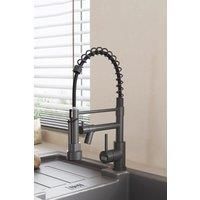 Stainless Steel Kitchen Faucet with Pull Down Spring Spout and Pot Filler