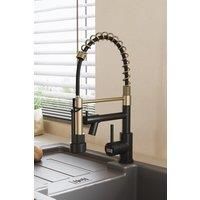 Stainless Steel Kitchen Faucet with Pull Down Spring Spout and Pot Filler