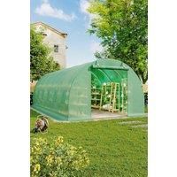 Green Outdoor Walk-in Tunnel Greenhouse with Steel Frame