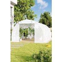 White Outdoor Walk-in Tunnel Greenhouse with Steel Frame