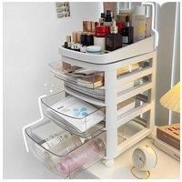 Rolling Slim Storage Trolley for Home Office Classroom Supplies 4-Tier