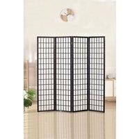 4-Panel Solid Wood Folding Room Divider Screen
