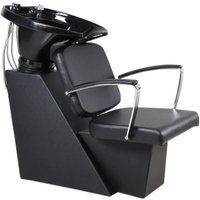 Living and Home Salon Shampoo Bed Chair Washing Basin Sink in Black