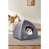 Triangular Dog Cat House with Soft Plush