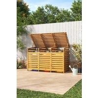 Outdoor Spruce Wood Trash Can Storage Shed with 3 Door