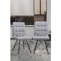 Set of 2 Linen Fabric Dinning Chair