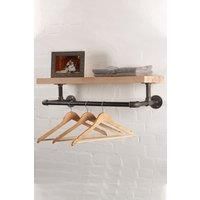 Floating Wall Shelves with Towel Clothes Pipe Rail
