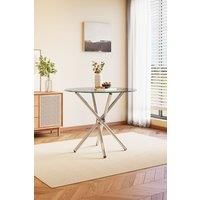 Tempered Glass Crossover Round Dining Table