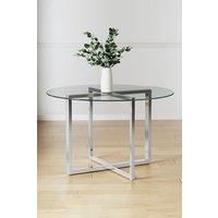 Contemporary Round Tempered Glass Dining Table