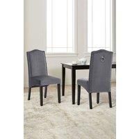 2Pcs Set Velvet High Back Dinning Chair