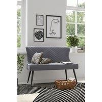 Grey Upholstered Tufted Dining Bench