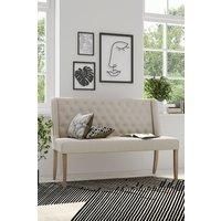 Beige Upholstered Tufted Dining Bench