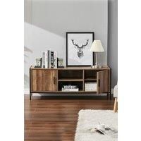 123cm Media Console Rustic Metal Frame TV Stand