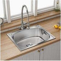 Single Bowl Stainless Steel Drop-In Kitchen Sink