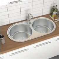 2 Bowl Stainless Steel Drop-In Kitchen Sink